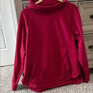 Lou & Grey Cowl-Neck Pullover in Raspberry Pink